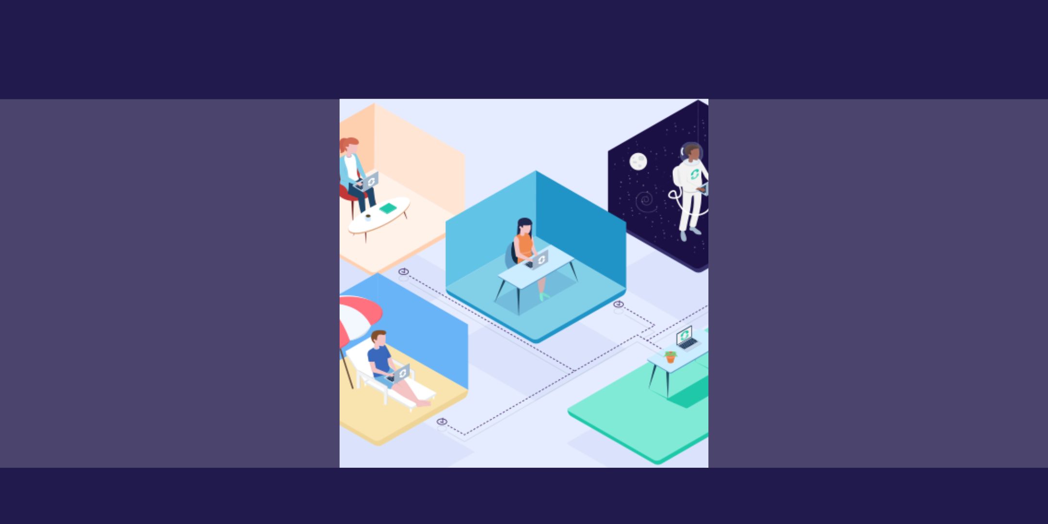 Une illustration de plusieurs personnes dans des boxes